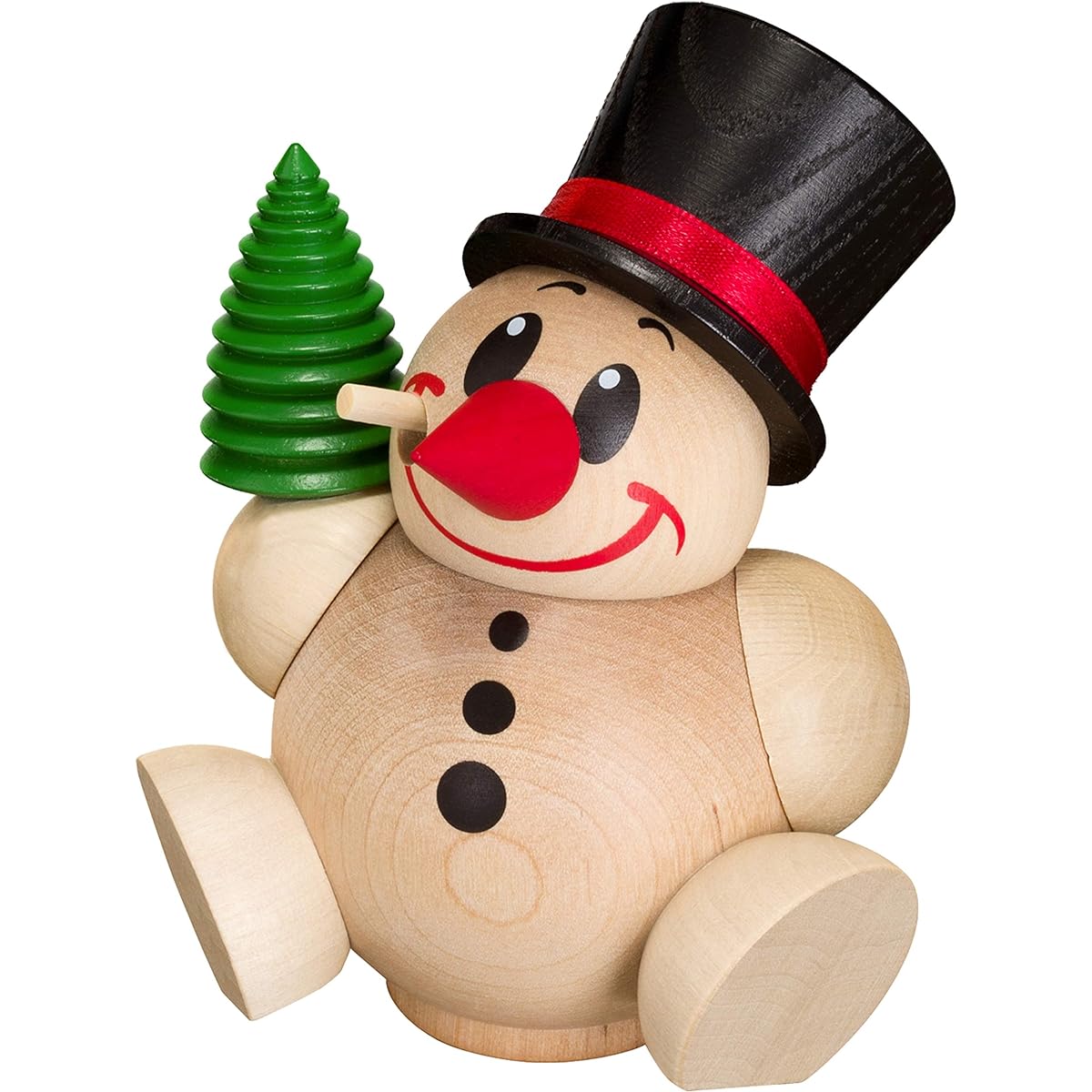 Smoke figure Kuhlmann with tree, height 11 cm / 4.5 inches, original Erzgebirge folk art Seiffen SV 19101
