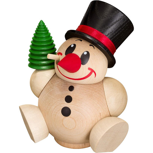 Smoke figure Kuhlmann with tree, height 11 cm / 4.5 inches, original Erzgebirge folk art Seiffen SV 19101