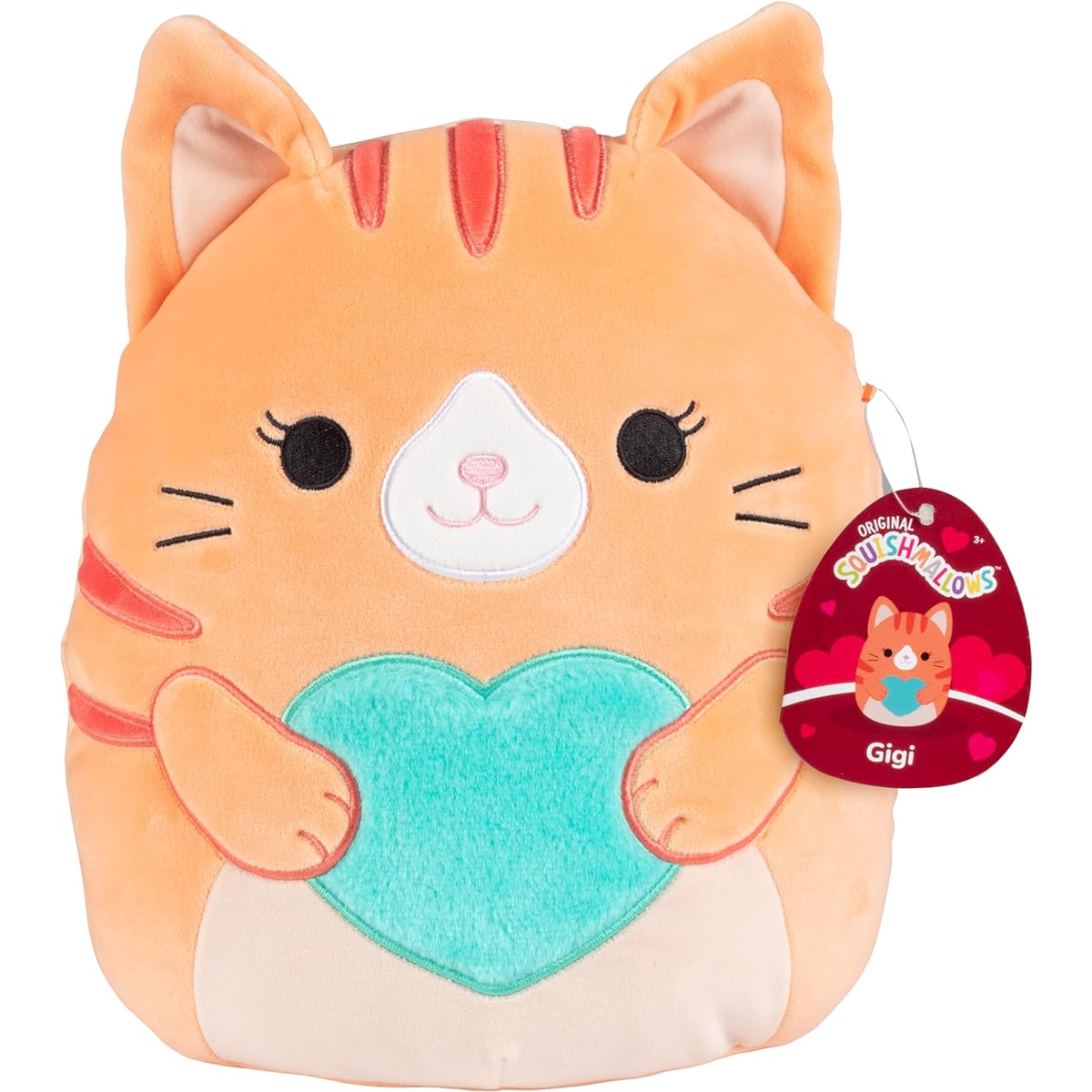 Squishmallows 10" Jiji the Cat Valentine's Day Plush - Officially Licensed Kelly Toy - Collectible Soft Squishy Kitty Plush - Add to Your Team - Great Gift for Kids, Girls, Boys - 10"