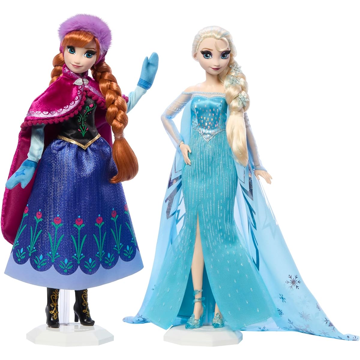 Mattel Disney Frozen Anna and Elsa Collector Celebrating 100 Years of Wonders Disney Frozen Movie Kids Collectible Gift, HLX70
