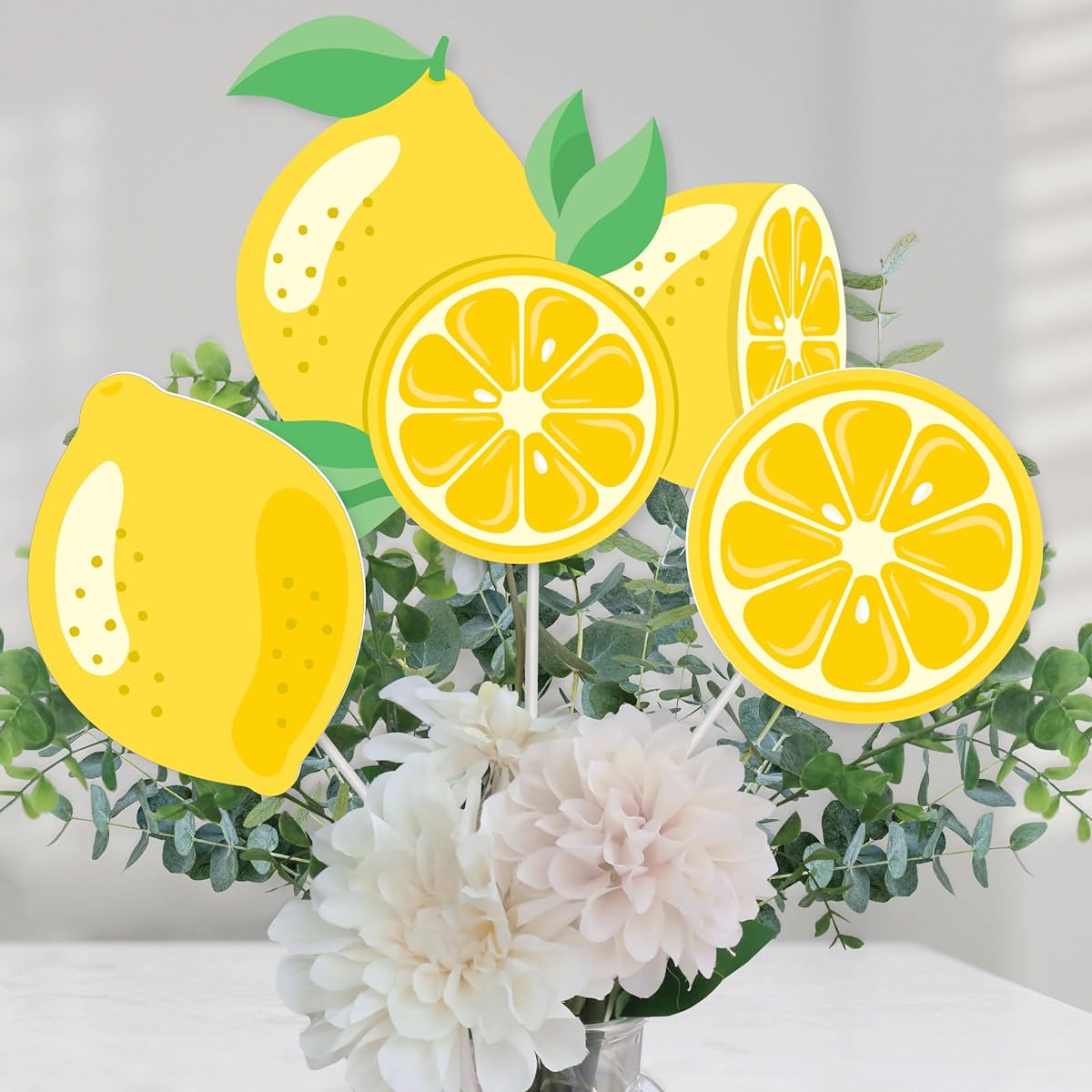So Fresh Lemon Citrus Lemonade Party Centerpiece Sticks Table Toppers, Set of 15