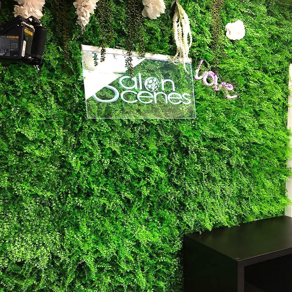 uyoyous Wall Fake Green Artificial Plant Mat Wall Hanging Artificial Wall Lawn Wall Green 12 Pieces 40cm x 60cm Thickness 10cm Wall Decoration Mat for Indoor and Outdoor Use Blindfold Green Screen (Artificial Fern)