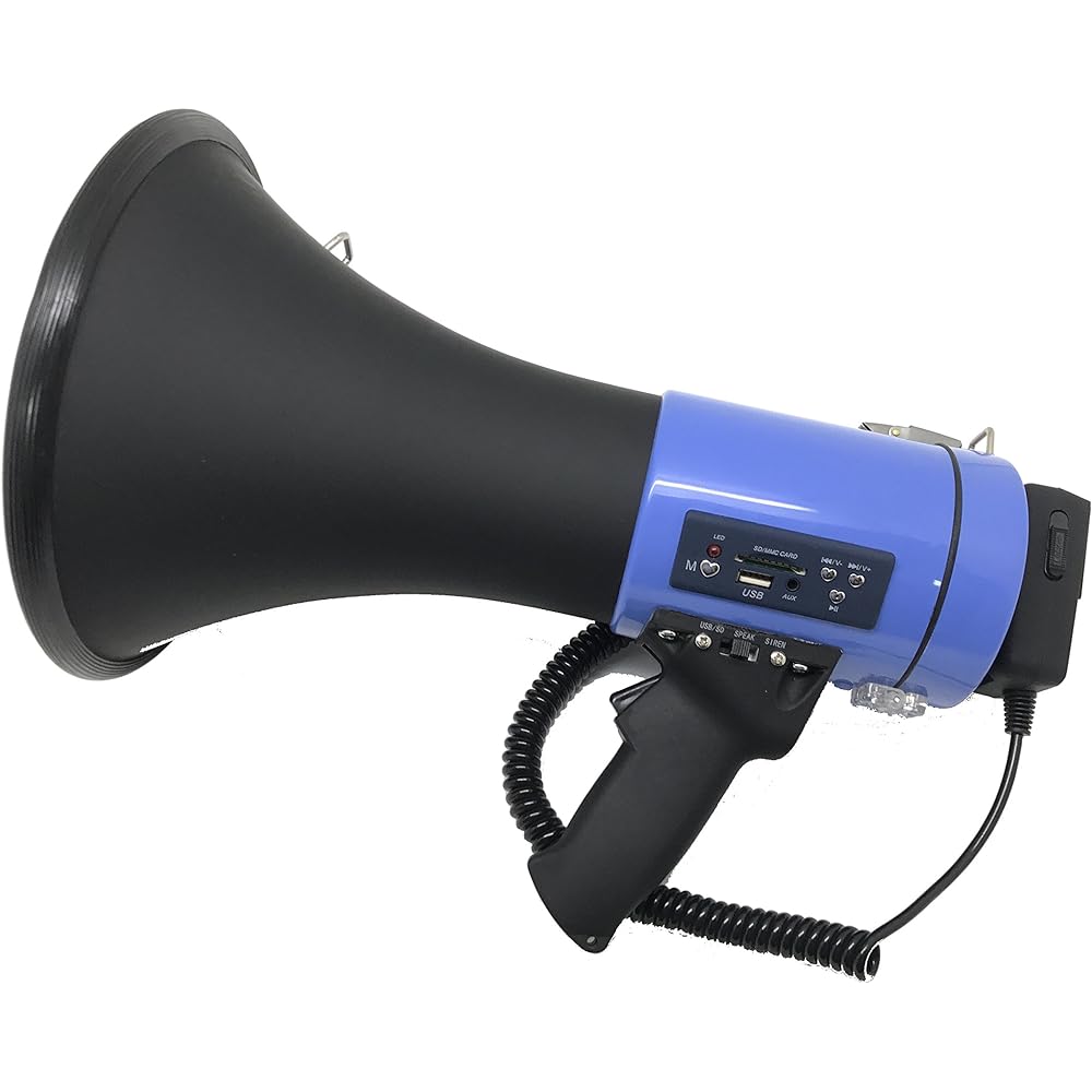 Handy Megaphone Loudspeaker SD AUX Playback Hand Microphone 25W AX-25WB E&K