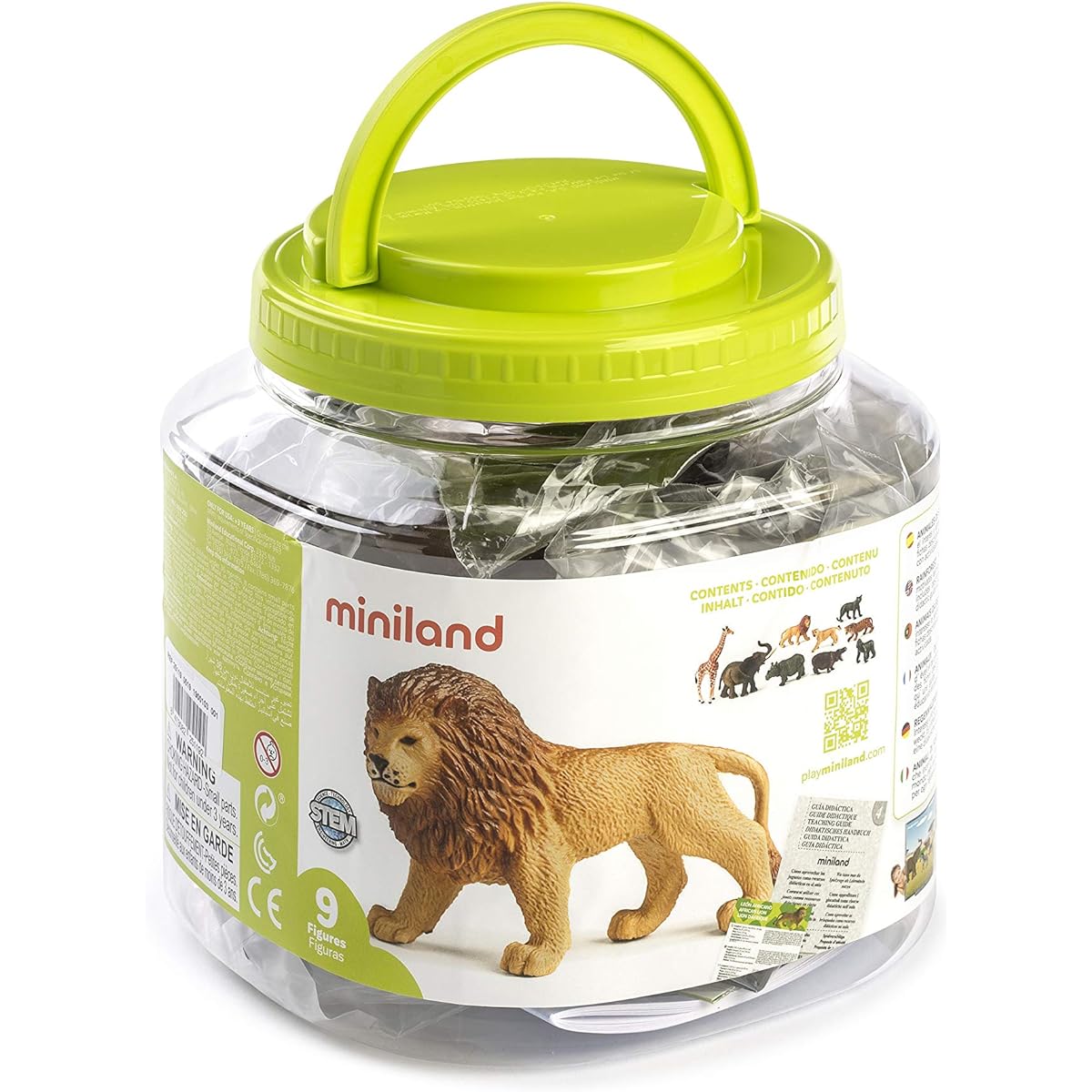 Miniland Wild Animals 9 Figures in Tub