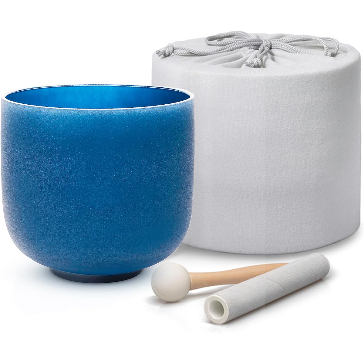 ALIOTH Indigo A Note Crystal Singing Bowl Third Eye Chakra 7 Inch with Carry Case Bag, Singing Bowl Mallet and O-Ring