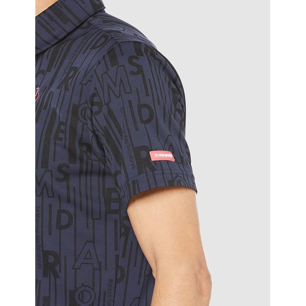 [Le Coq Sportif Golf] Short Sleeve Shirt, Sweat Absorbent, Quick Drying, Stretch, UPF15, All Over Pattern, Golf QGMVJA08 Men's