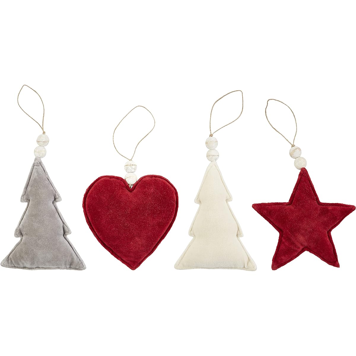 Mud Pie Velvet Christmas Ornament Grey Tree 7" x 5"