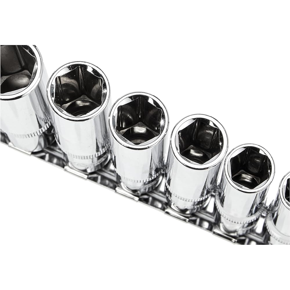 KS TOOLS 3/8" CHROMEplus Hexagonal Socket Set Deep 11 Pieces 8-19mm 3/8" CHROMEplus Hexagonal Socket Set Deep 11 pcs 8-19mm 918.0611