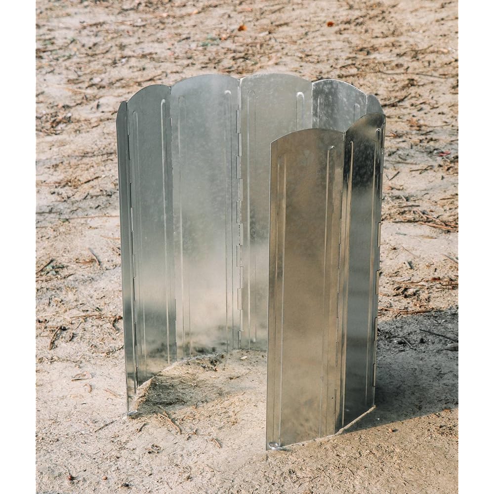 YOLER Large Windshield Windscreen Foldable Wind Shield Galvanized Steel Plate 8 Pieces Connected Dedicated Storage Case Included