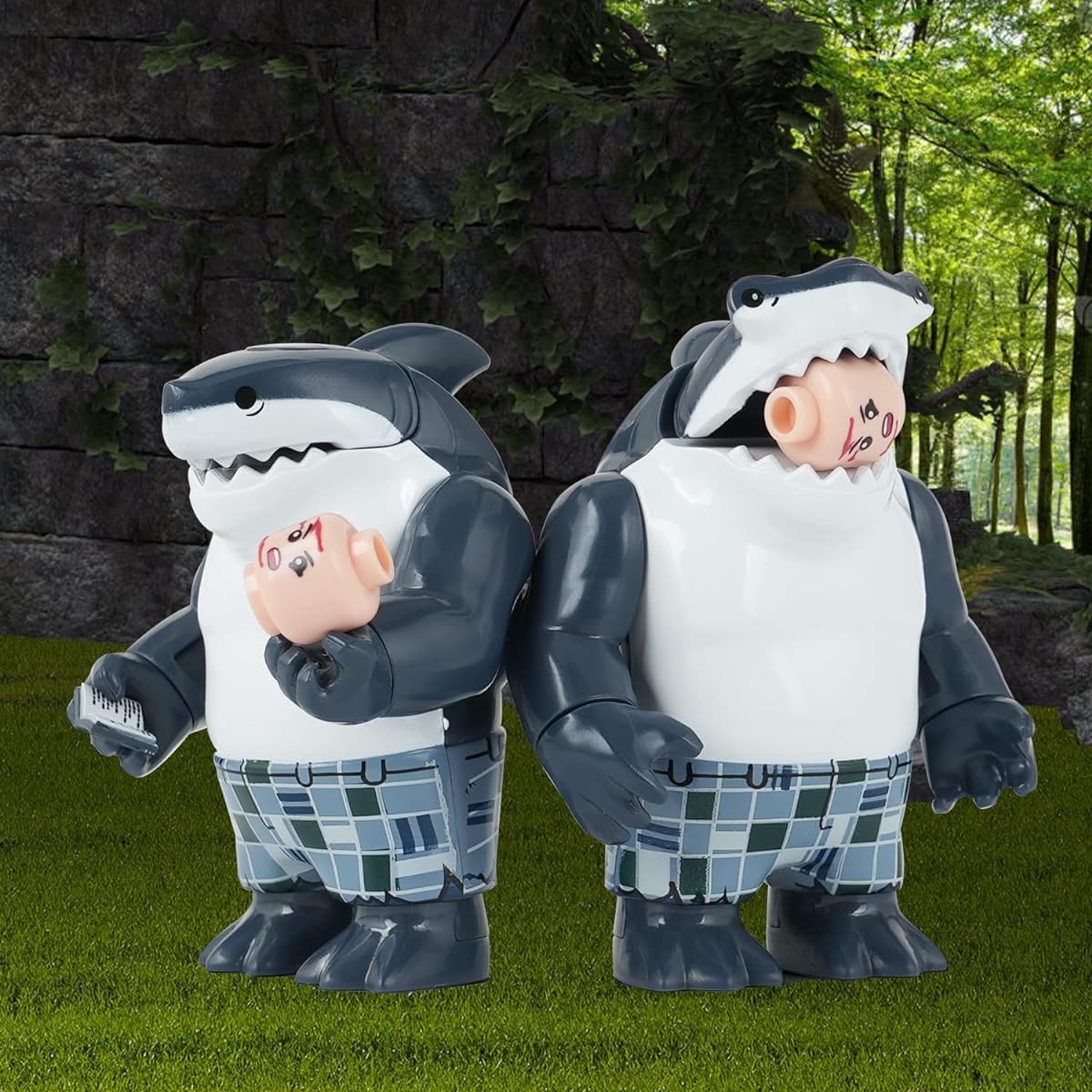 MOOXI-MOC Movie Superhero Sharkman Mini Figure Set Mini Action Figure Shark King Building Blocks for Movie Fans (2 Pieces)