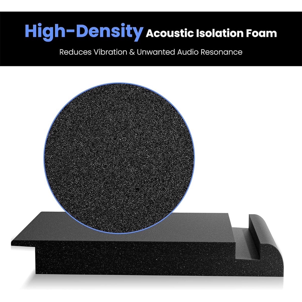BEEQUIET Soundproof Speaker Isolation Pad, High Density Speaker Foam for Studio, Dedicated Subwoofer Isolation Pad, Subwoofer Stand, Rubber Base to Prevent Vibration, 1.6" X 7.7" X 11.8", Pack of 2