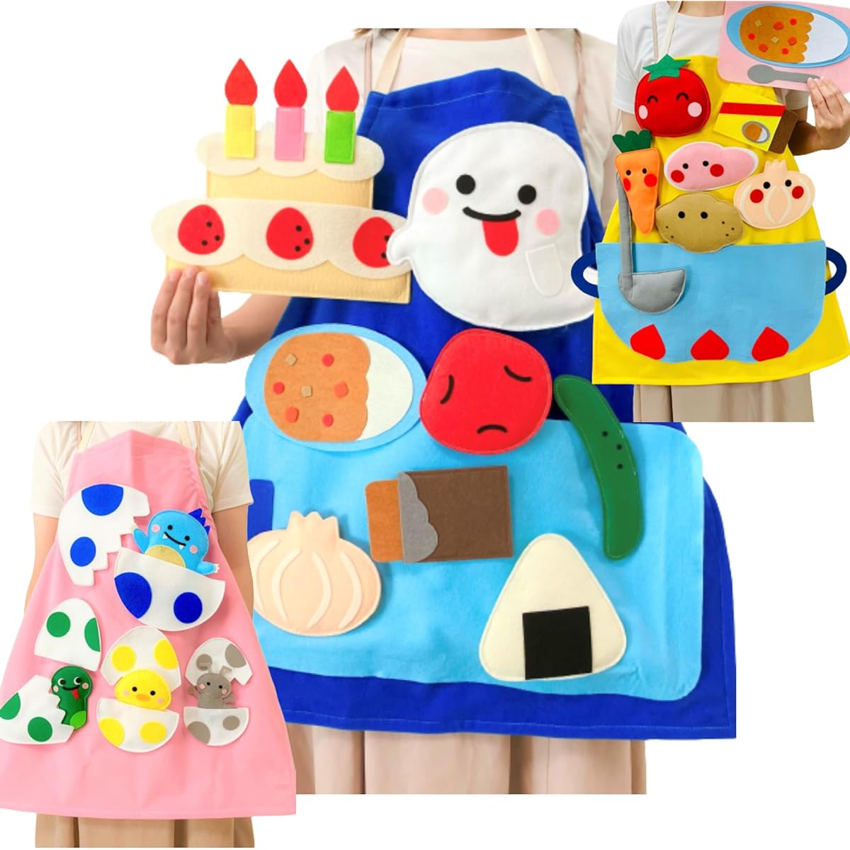 Tekutekumo Storytelling Apron® 3-piece Song Set Puppet Theater Nursery Teacher Apron