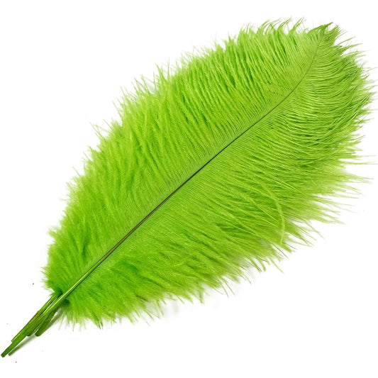 10 Pieces Green Ostrich Feather Centerpieces 12-14 inches for Wedding Home Party Decoration, DIY Crafts-Green