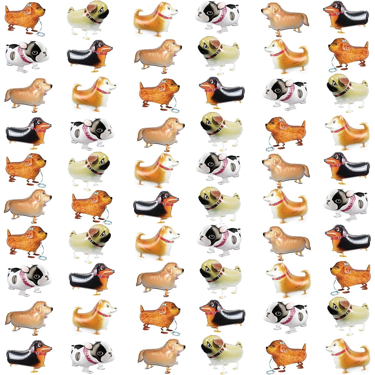 60 Pcs Walking Animal Balloons - Foil Dog Balloons for Kids, Puppy Balloons, Air Walkers, Animal Theme Birthday Party Decorations