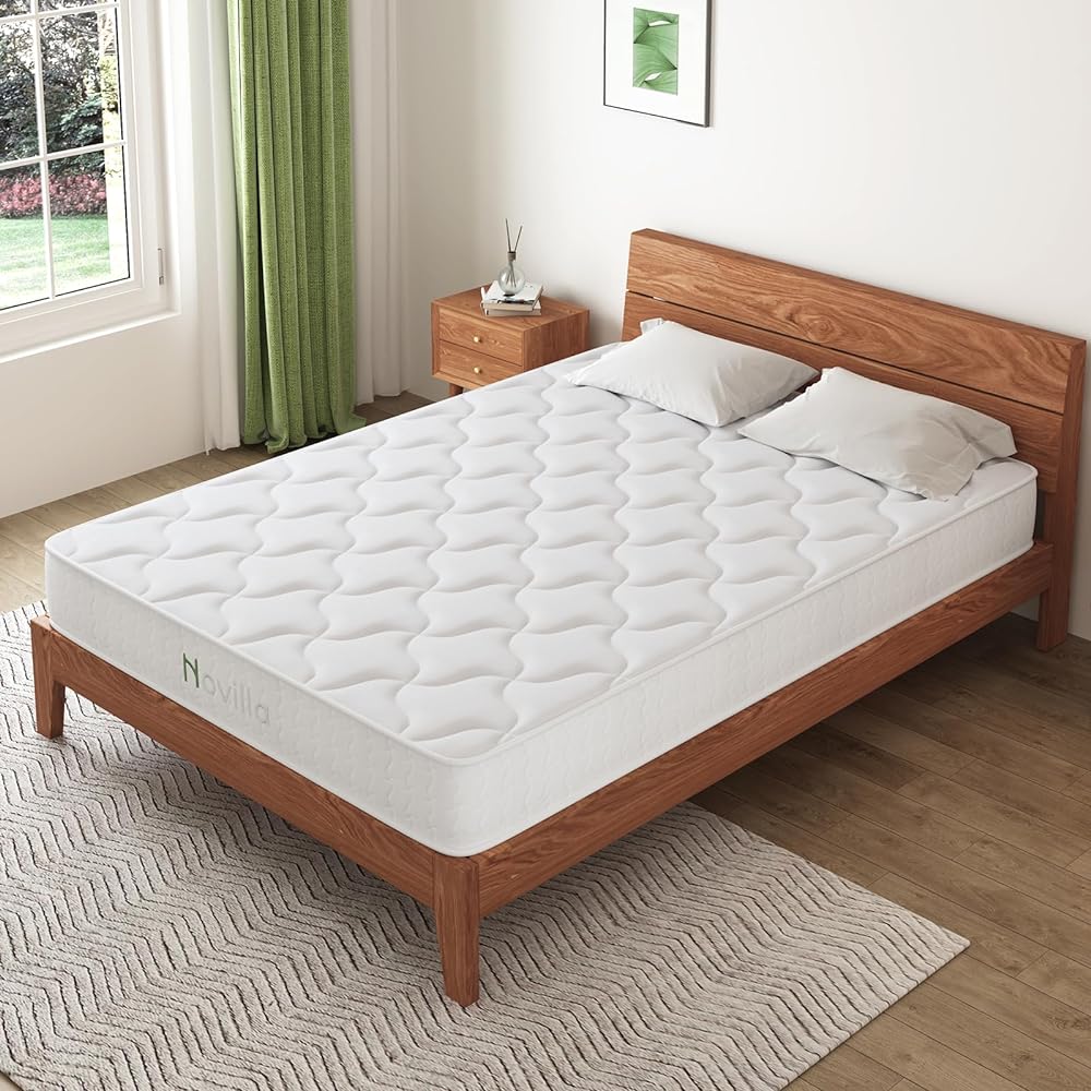 Novilla Mattress, Double Pocket Coil Mattress, Good Sleep, Bed Mattress, Firm, High Density Coil, Luxury Spring Mattress, Thickness 18cm, Body Pressure Dispersion (140*195*18cm)