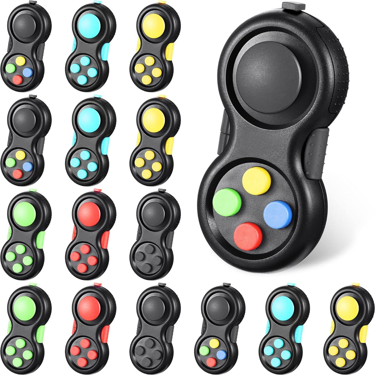 15Pcs Pads Portable Controller Classic Retro Game Controller Toy Handheld Toy Controller 8 Function Controller Gamepad for Teens Stress Anxiety Relief (Plain)