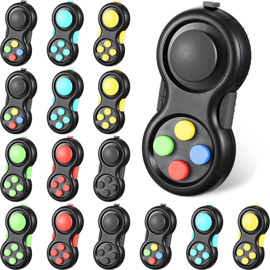 15Pcs Pads Portable Controller Classic Retro Game Controller Toy Handheld Toy Controller 8 Function Controller Gamepad for Teens Stress Anxiety Relief (Plain)
