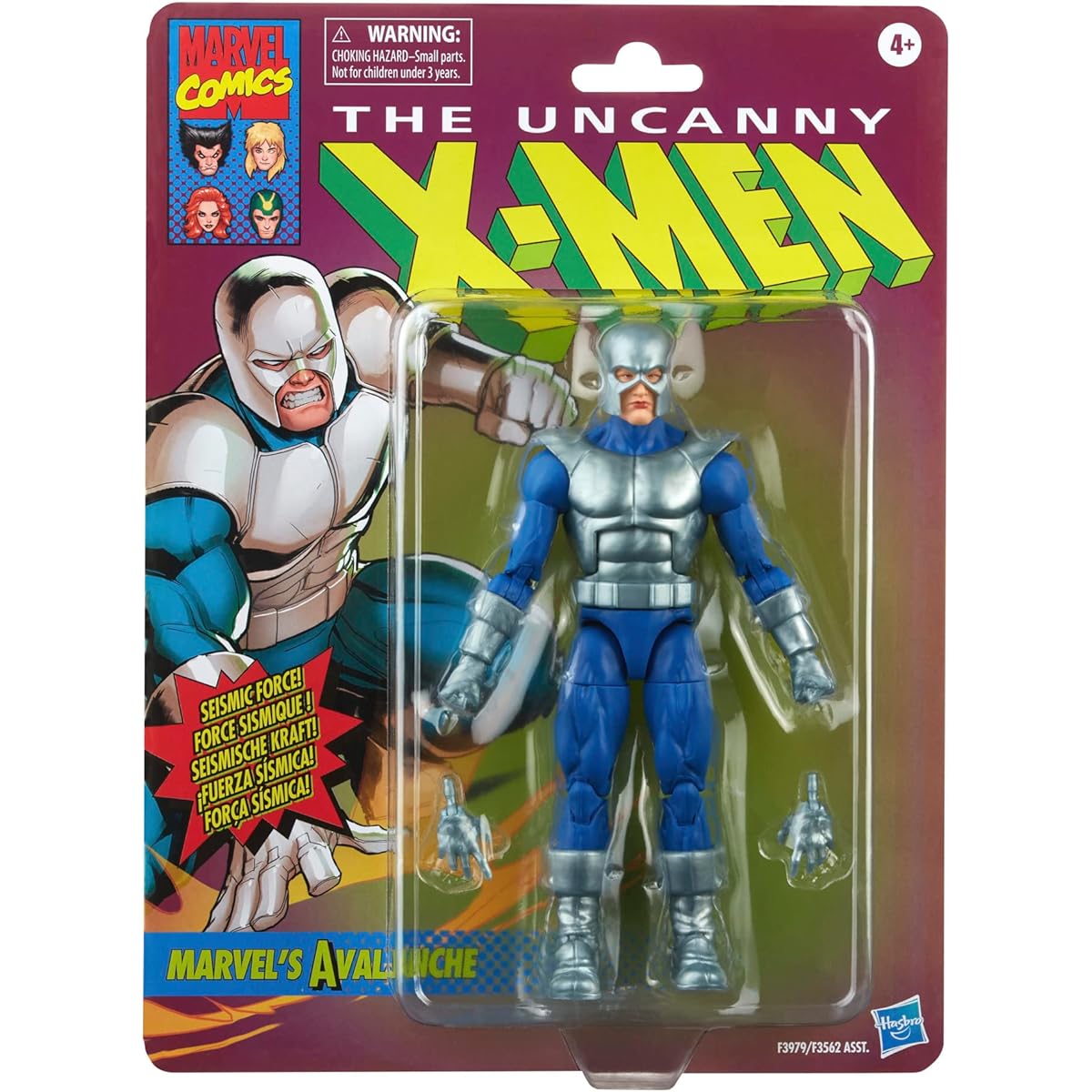 Marvel Hasbro Legends Series X-Men Avalanche 6-Inch Action Figure Toy with 2 Accessories F3979, Multicolor