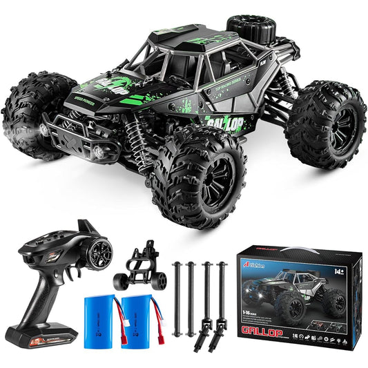 ARTISHION 1:16 Scale Remote Control Car 4WD 35Km/h High Speed All-Terrain Electric Vehicle 2.4GHz RC (Green)