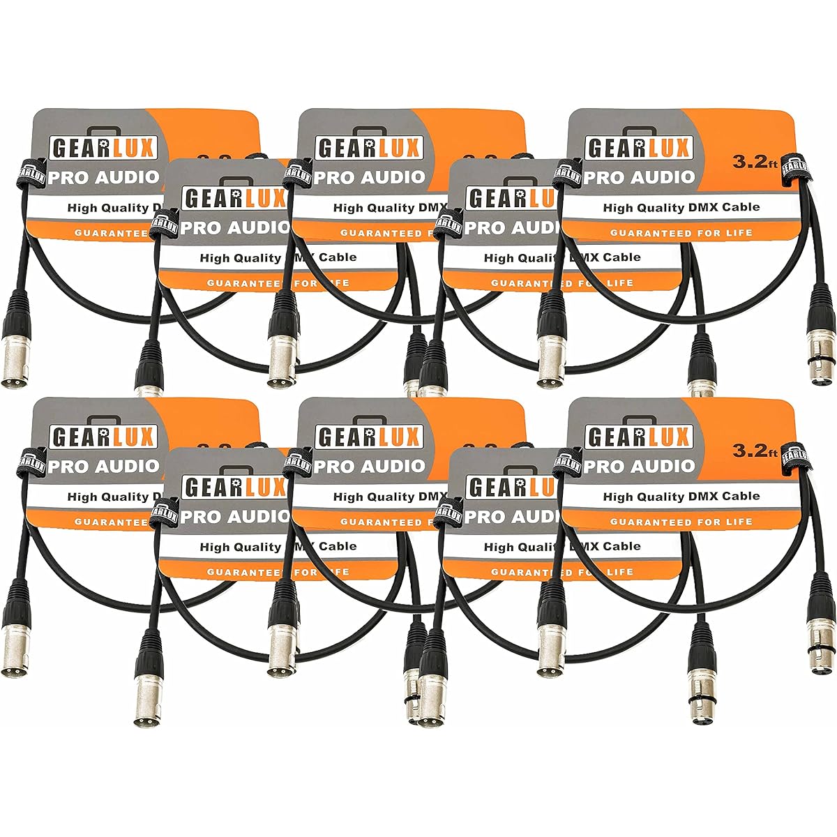 Gearlux DMX Cable 3.2ft 10 Pack