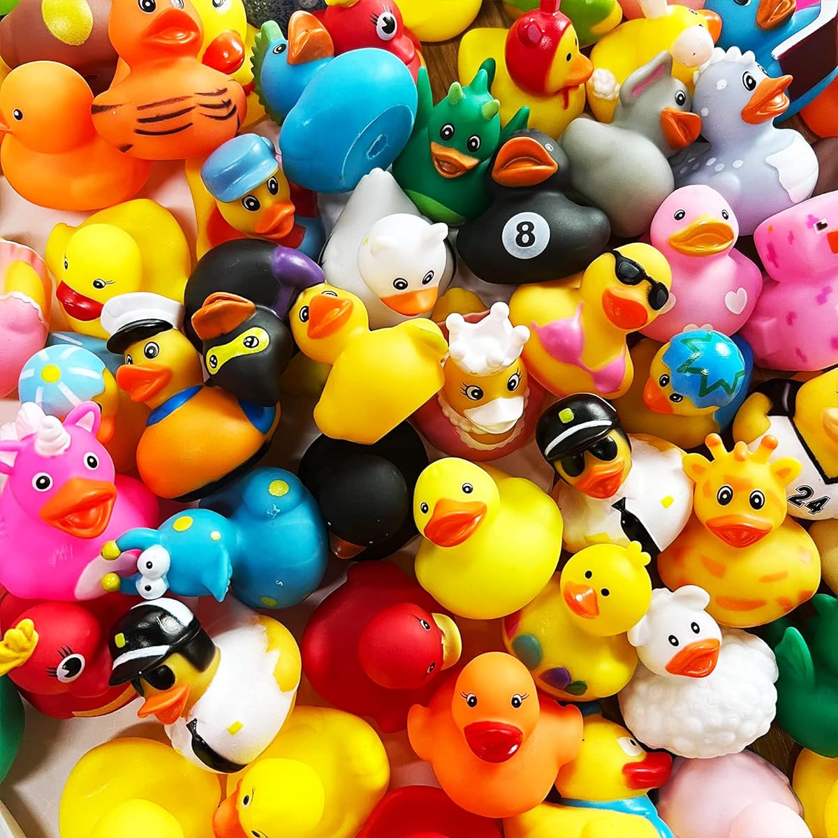 Rubber Ducks for Kids Toddlers Cute Duck Bathtub Pool Toys Multiple Characters Carnival Fun (10 Pack)