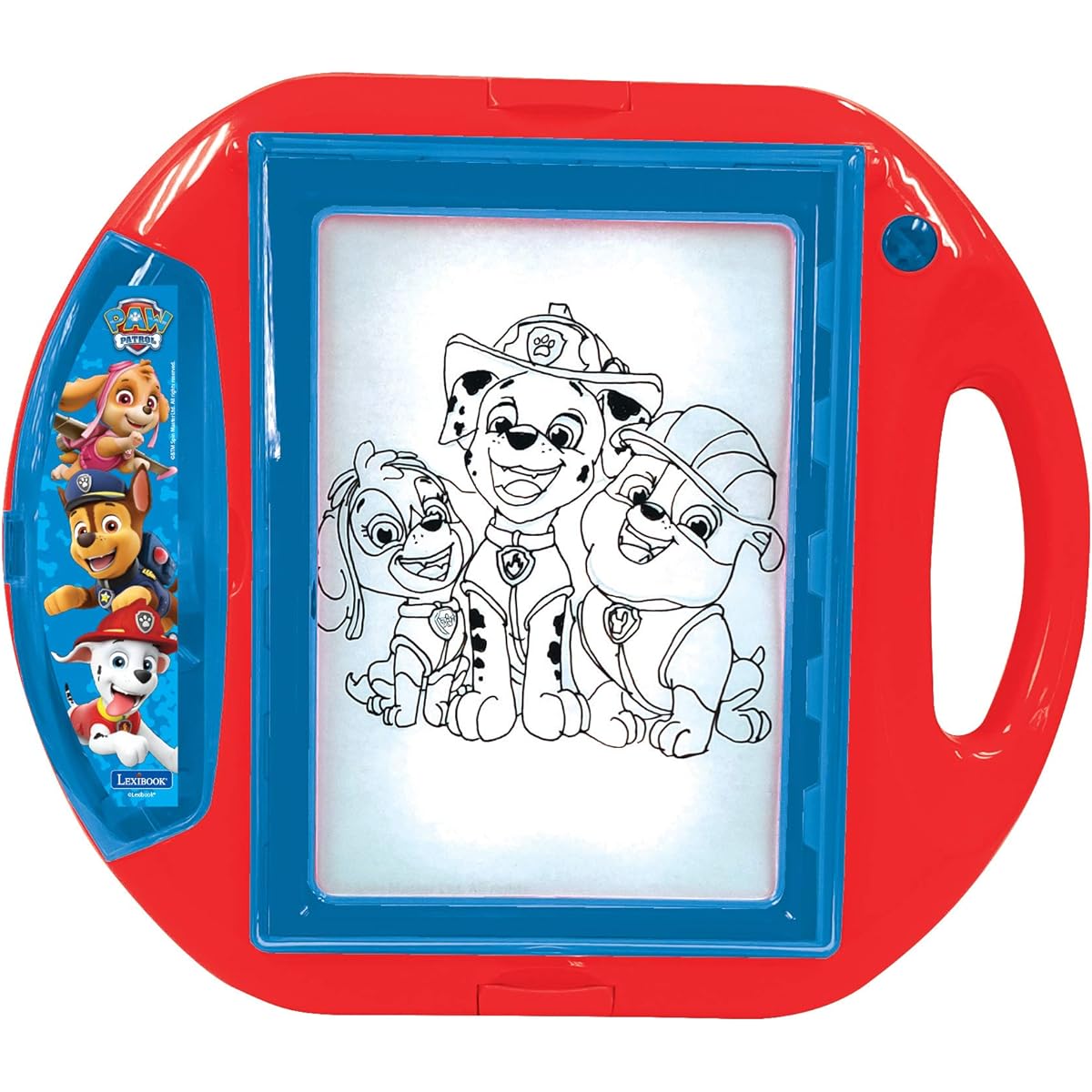Lexibook CR310PA Paw Patrol Drawing Projector with 4 Stamps, 10 Templates, Lighting Area and 1 Pen, Red/Blue