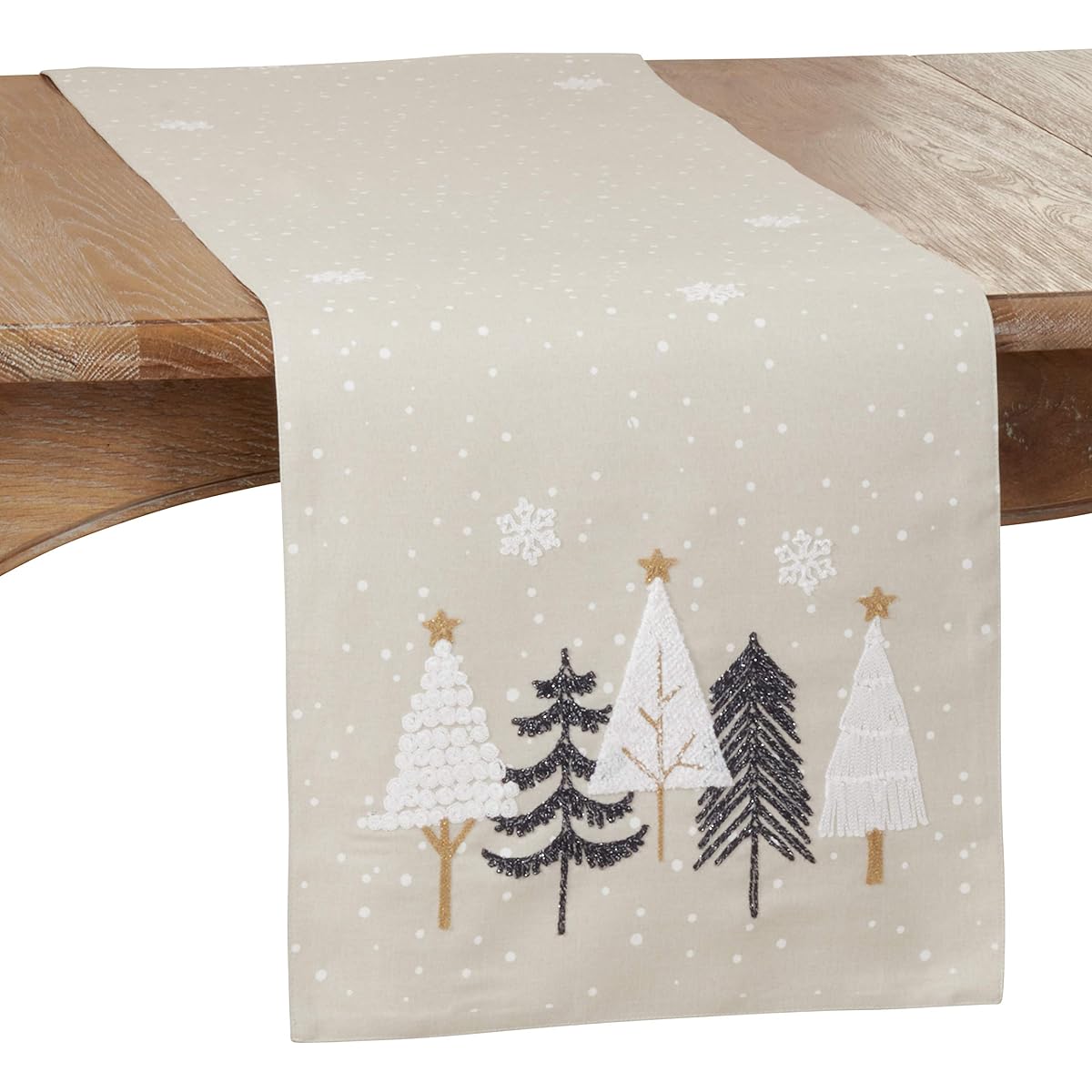 Embroidered Christmas Tree Table Runner