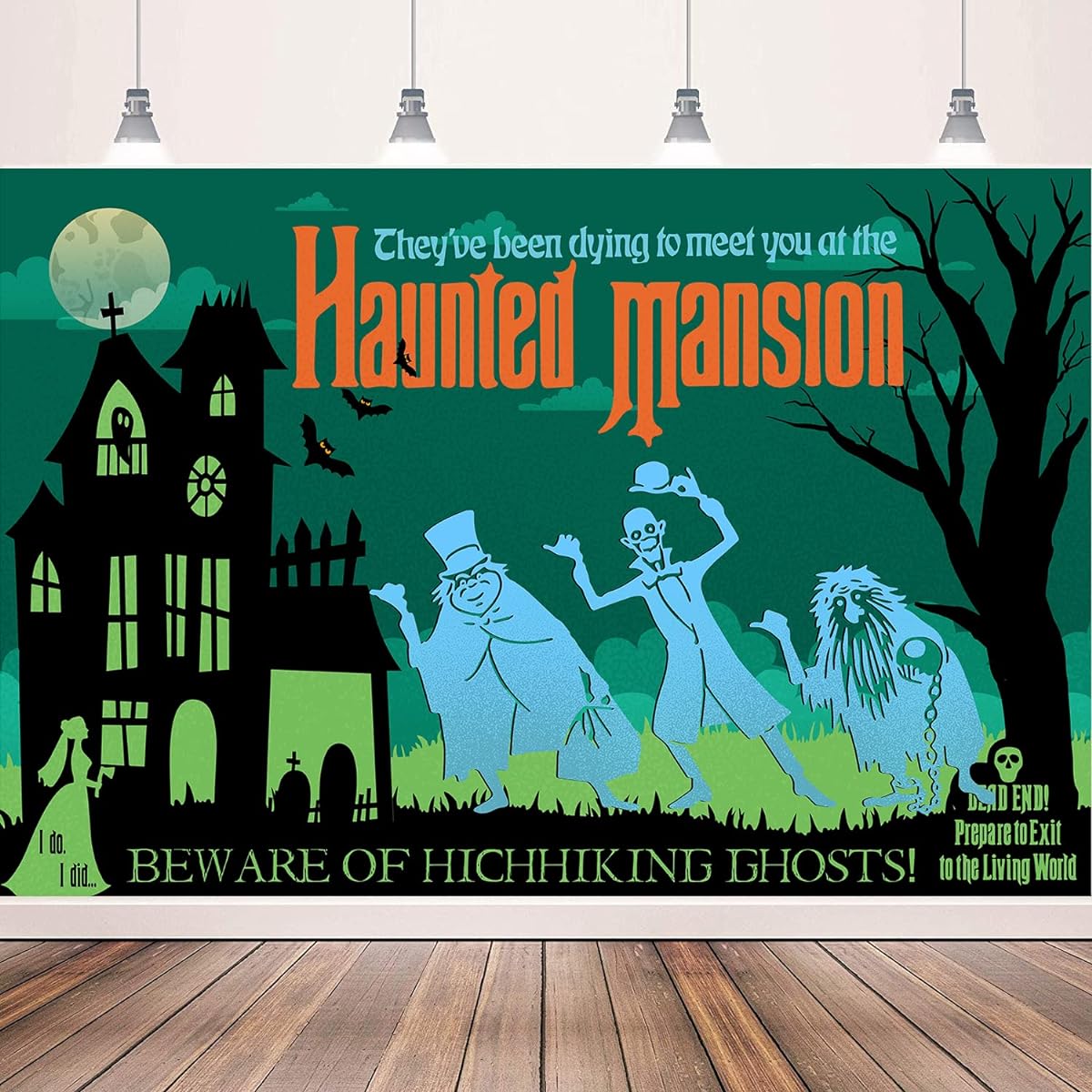 Haunted Decoration Haunted House Halloween Party Background Hitchhiker Ghost Banner Photo Background