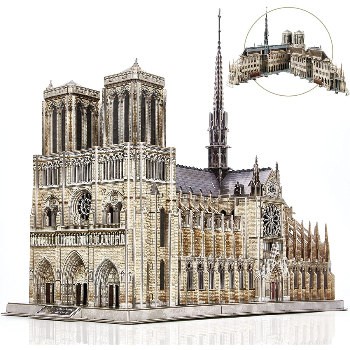 (Large Notre Dame de Paris for lovers) - CubicFun 3D Architecture Model Kits Puzzle Challenge for Adults,as Hobbies Gifts,Notre Dame de Paris France