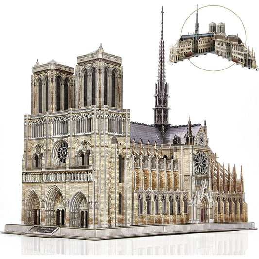 (Large Notre Dame de Paris for lovers) - CubicFun 3D Architecture Model Kits Puzzle Challenge for Adults,as Hobbies Gifts,Notre Dame de Paris France