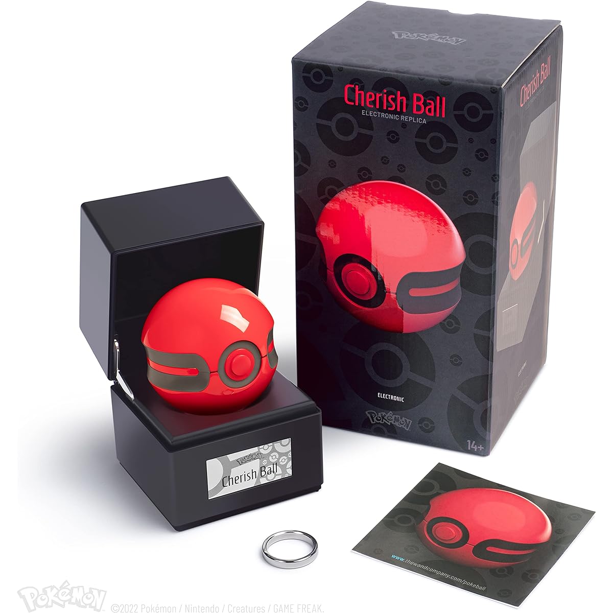 The Wand Company Cherish Ball Authentic Replica - Real, Electronic, Diecast Poke-Ball with Display Case Light - Officially Licensed Pokemon Merchandise.