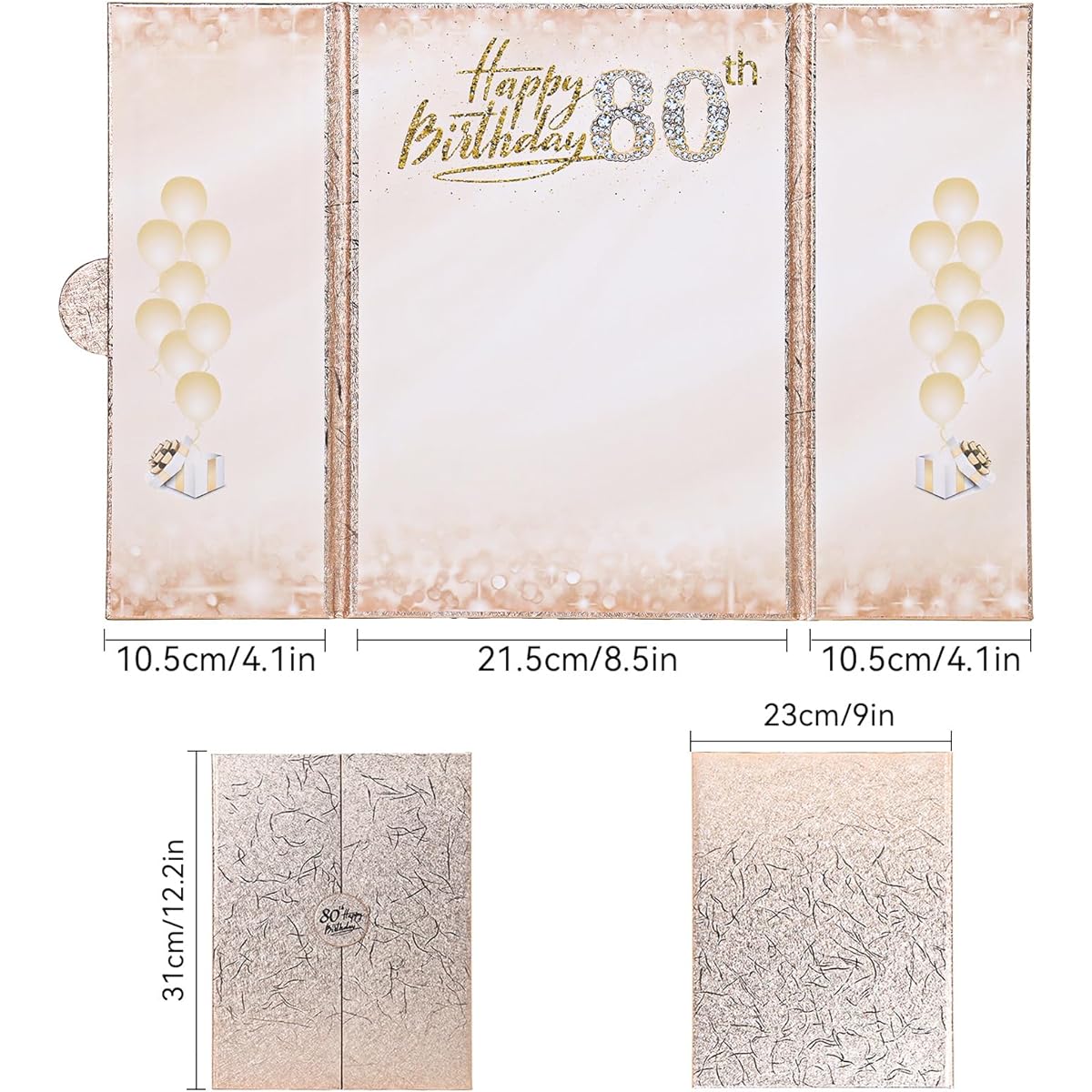 DeziWood 80th Birthday Decorations for Men Women Creative 80th Birthday Guest Book Alternative 80th Birthday Sign Book Poster 18 x 12 Inch 80th Birthday Gifts