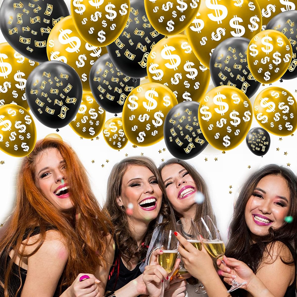 20pcs Money Dollar Symbol Sign Latex Balloons Bill Party Balloons for Money Theme Party Birthday Las Vegas Casino Party Wedding Bachelorette Retirement Anniversary Graduation