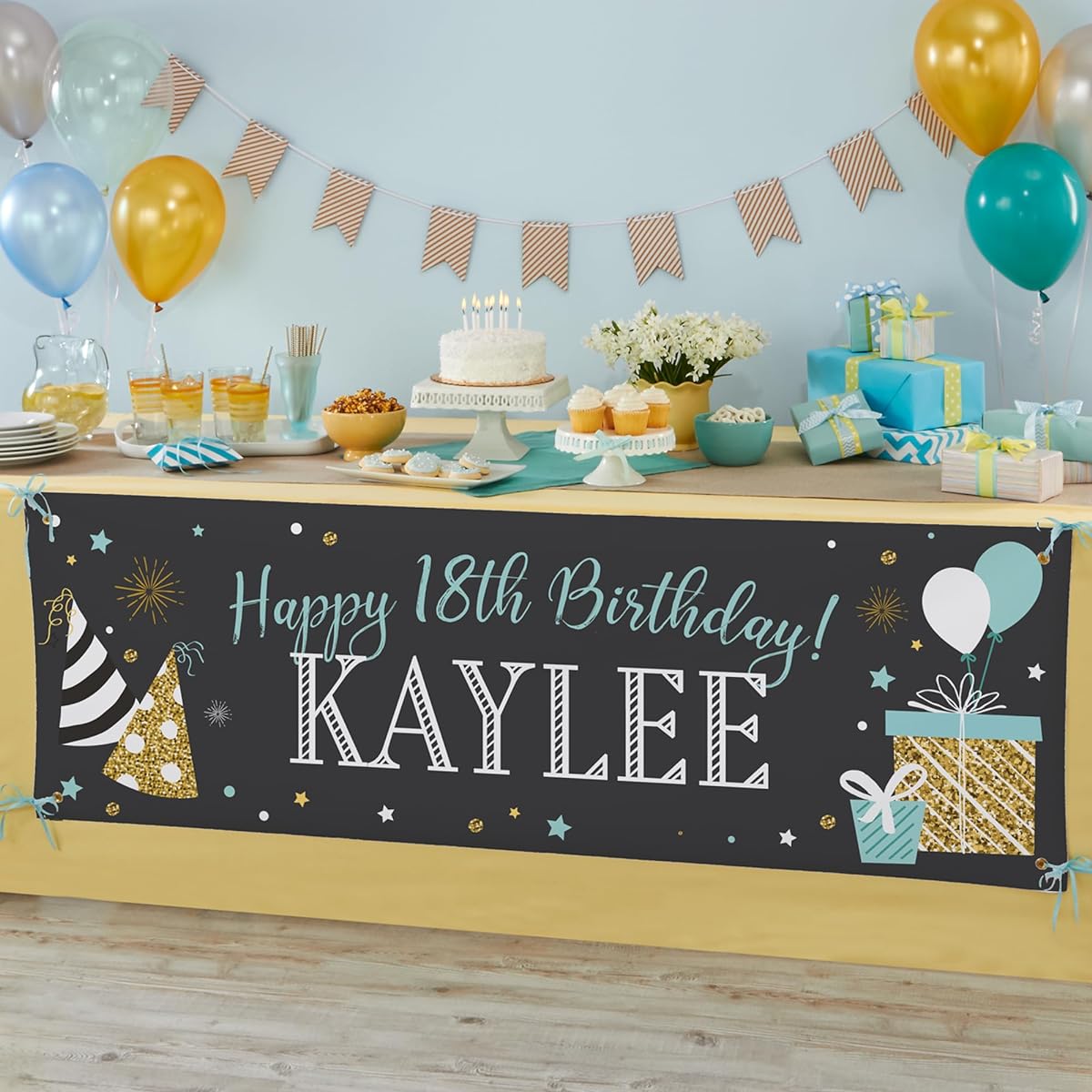 Let's Make Memories Personalized Chalkboard Celebration Banner - Party Banner - Customized Banner - Unique Party Decor - 6' Length