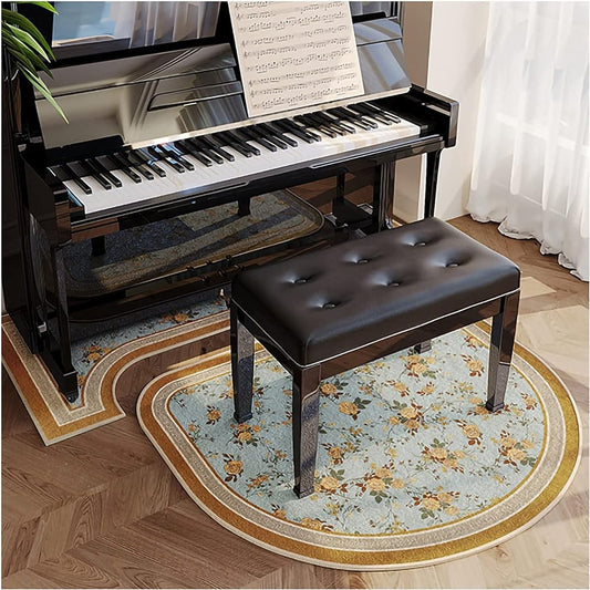 AMEERR American Upright Piano Floor Mat, Sound Absorption and Soundproofing Pad, Sound Absorption Carpet, Grand Piano Stool Chair Pad (70x160cm+110x110cm, C)