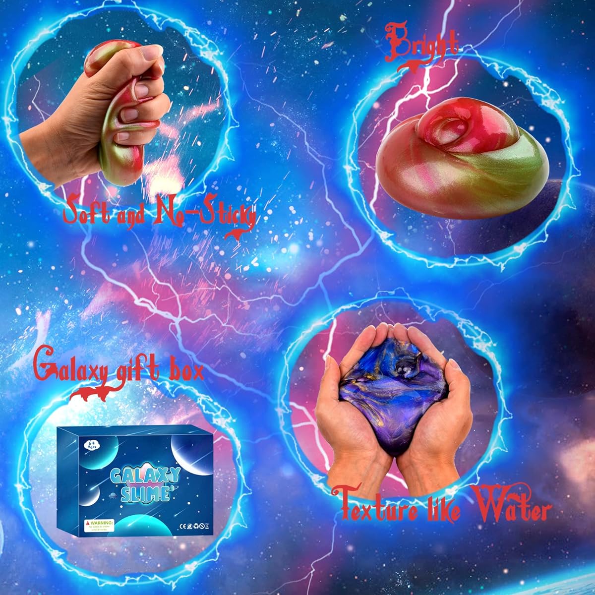 Galaxy Slime Kit 60 Pack Slime Party Favors for Kids Non Sticky Wet Soft Sludge Toys Mini Slime Bulk for Boys Girls Stress Relief Goodie Bags Christmas Gifts