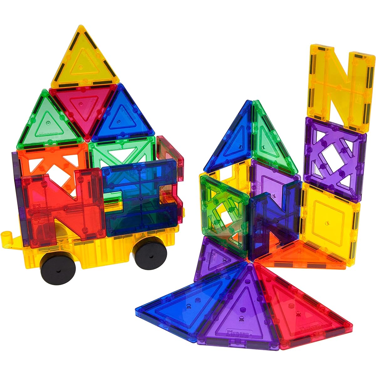 PicassoTiles® PT26 Inspirational Set Magnet Building Tiles Clear Color Magnetic 3D Building Block - Creativity Beyond Imagination! Educational, Inspirational, Conventional, Recreational