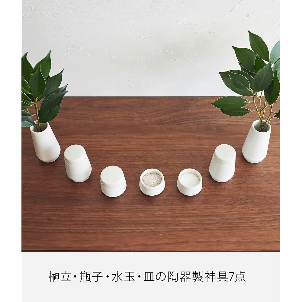Yamazaki Jitsugyo [Gypsum Board Tweezers and Wood Screws Included] Compatible with Gypsum Board Walls, Shinto Altar, Shinto Tools Set, White Shinto Altar: Approx. W45 x D12 x H7cm, Tower, Bill Holder, Mounted with Gypsum Pins, Ceramic Shinto Altar + Shin