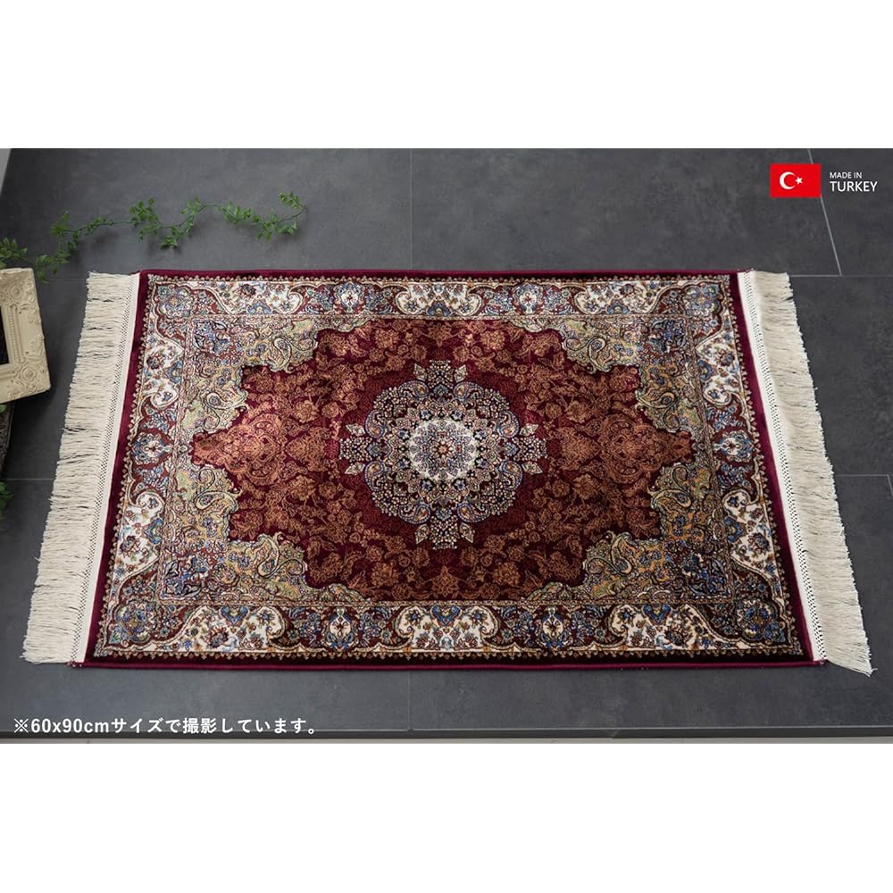 Sayan Sayan 1.44 Million Knots Persian Pattern Doormat Bell 60 x 90 Red Wilton Weave