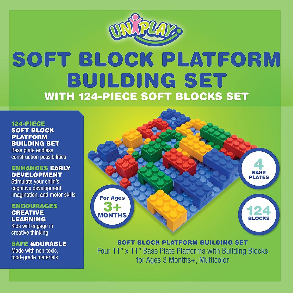 UNiPLAY Soft Blocks Base Plate Soft Building Blocks and Base Set (UB014)