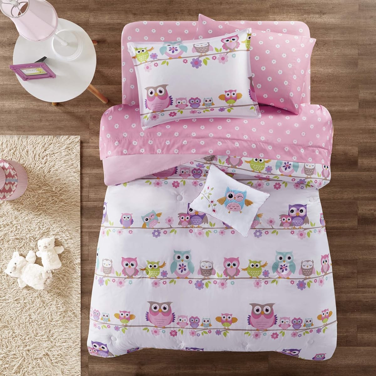 [My Zone] Mi-Zone Mizone Kids Wise Wendy Complete Bed and Sheet Set, Twin, Pink MZK10-085 [Parallel Import]