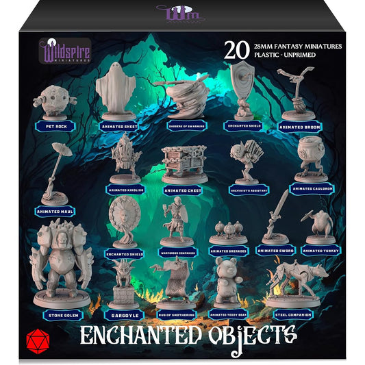 Wildspire 20 Enchanted Objects - Magical Animated Objects for DND Miniatures 28-32mm Dungeons & Dragons Miniatures Bulk D&D Miniatures DND Mini DND Figures Fantasy Spell Effects D&D Figures