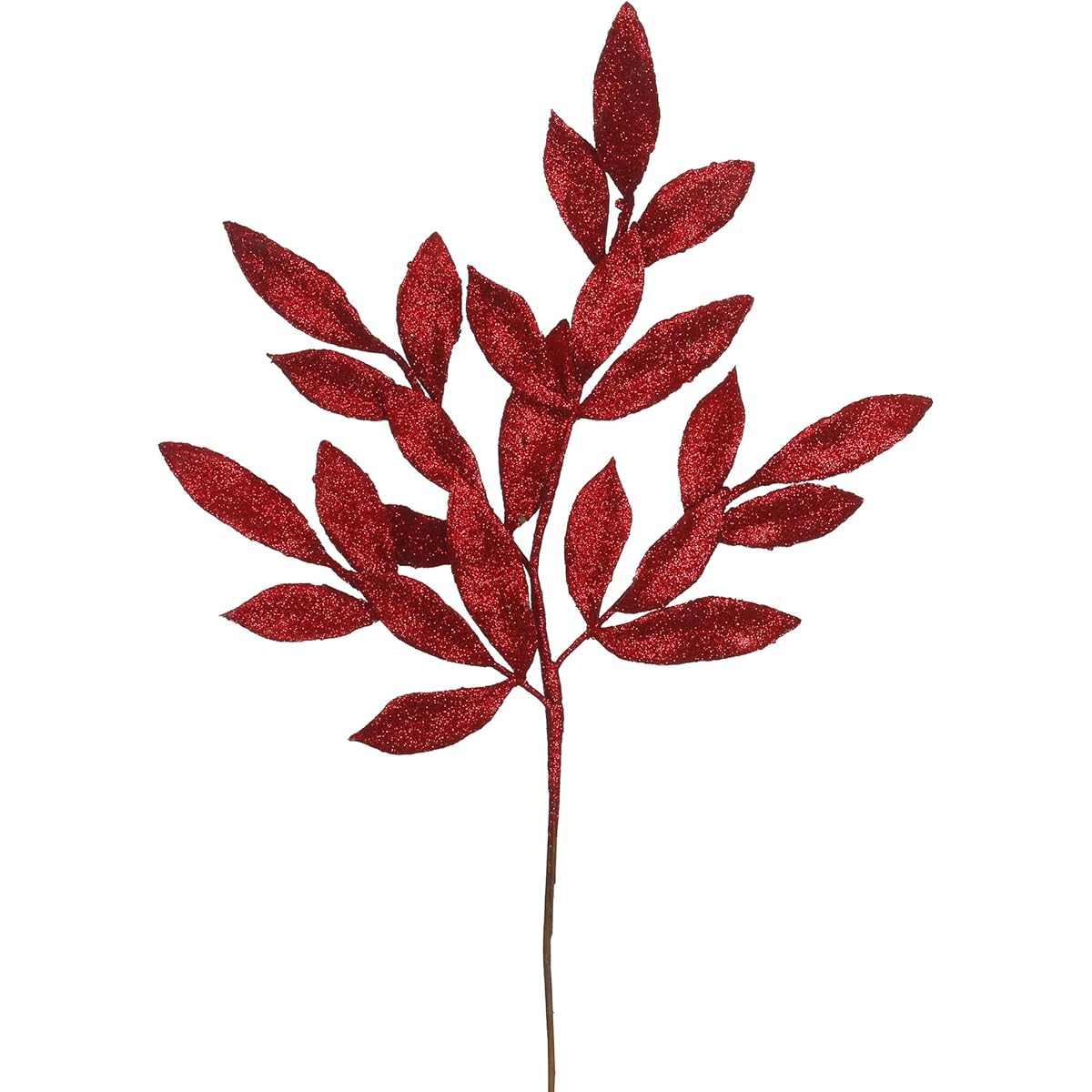 Vickerman L152903 Glit Bayleaf Spray 12/Bag Christmas Tree, 60cm, Red