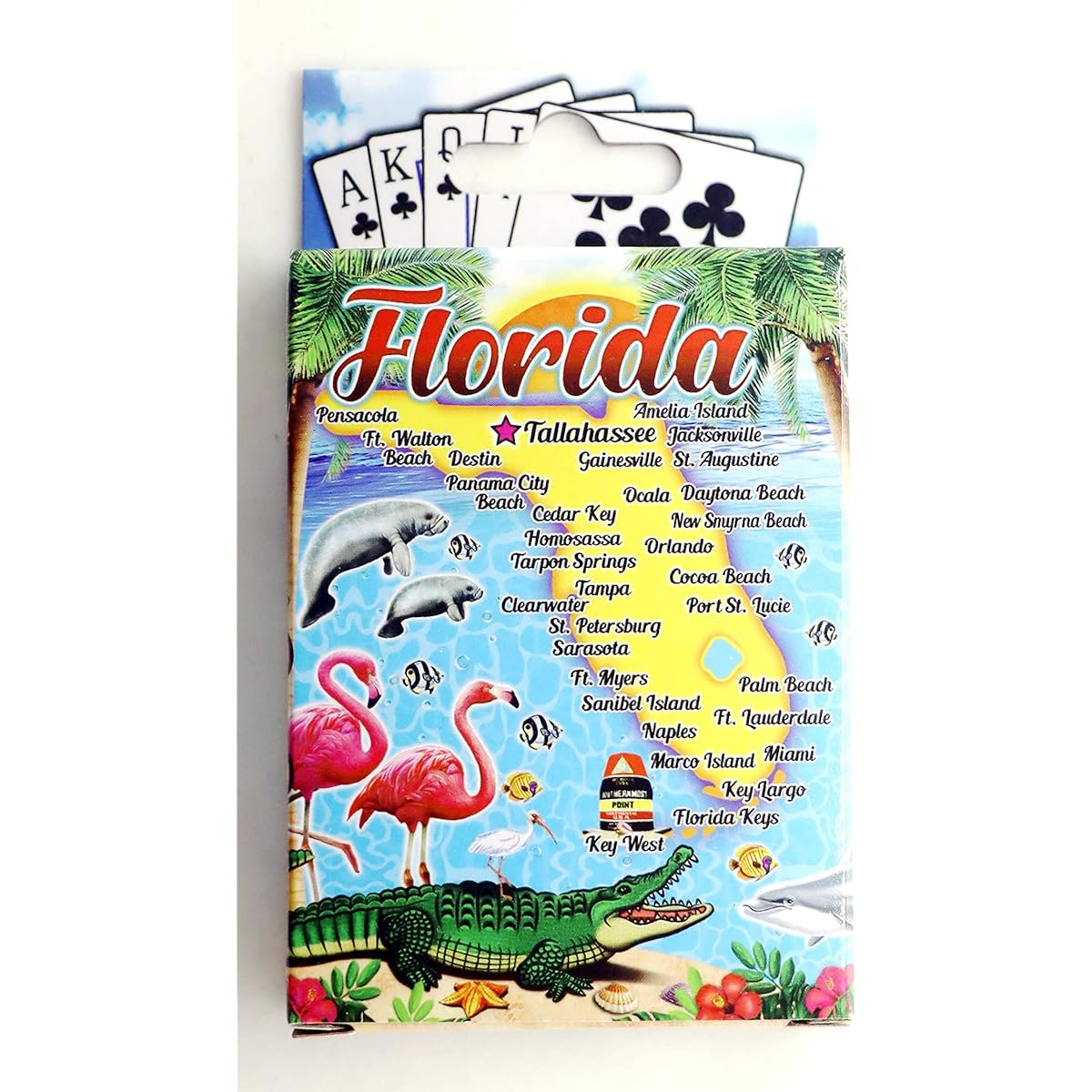 World By Shotglass Florida Map Collectible Souvenir Playing Cards with Header