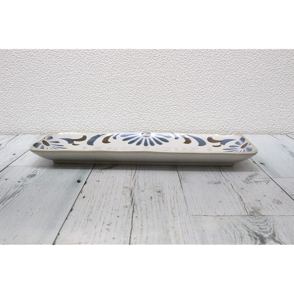 Castle Enterprise New [Commercial use set] Yachimun pattern tropical tableware chosen by an Okinawan grandmother. Set of 10 long square plates that can be used for anything.