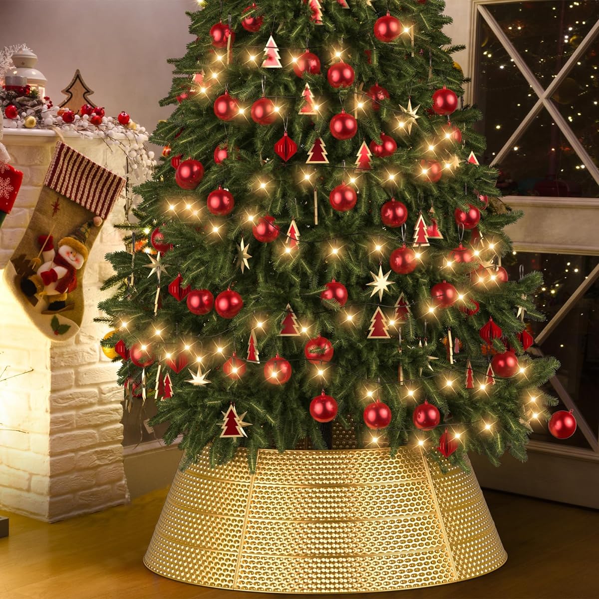 Metal Christmas Tree Color Decoration 28 inch Gold