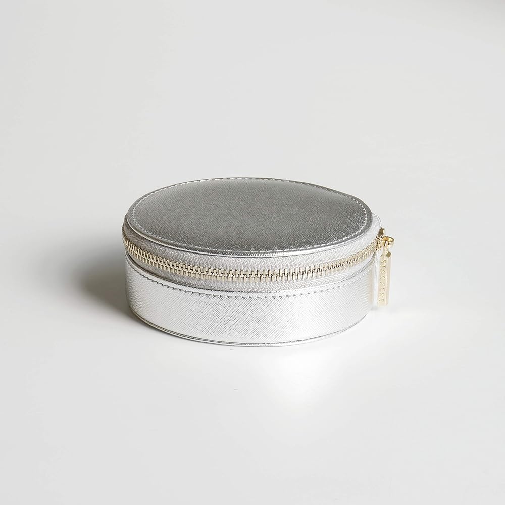 STACKERS LONDON Travel Jewelry Box Round Silver/Stackers SILVER Travel Box Round (Silver)
