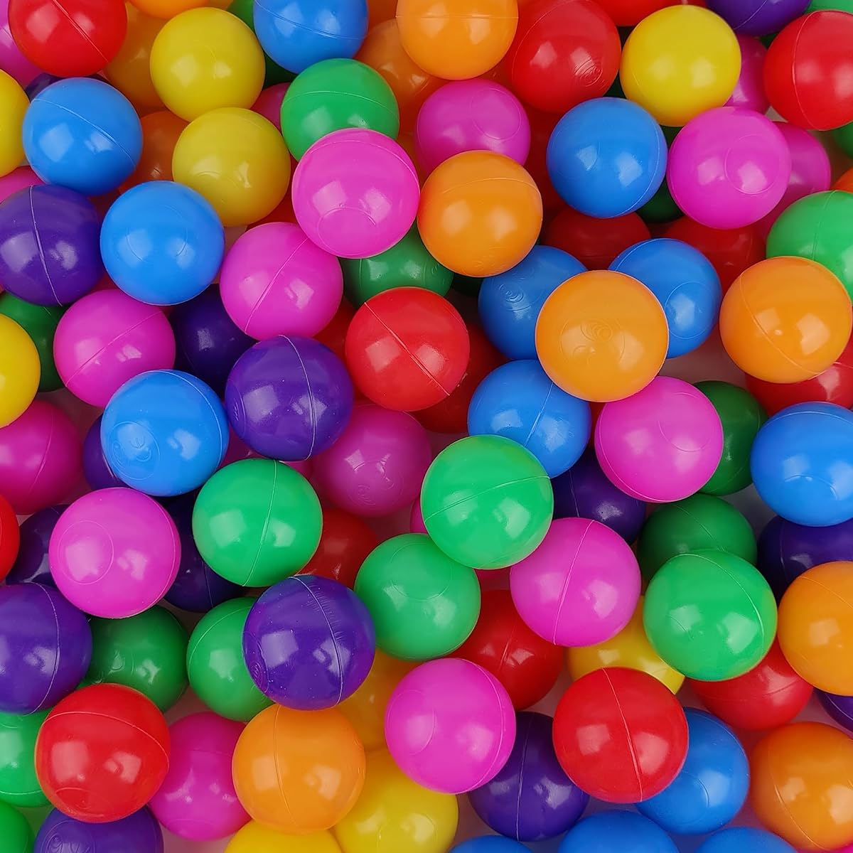 EOSAU 100 Ball Pit Balls BPA Free 2.15 Inch Plastic Pit Balls Ideal Gift for Toddlers and Babies Indoor Outdoor Play Tent Ball Pit Toy