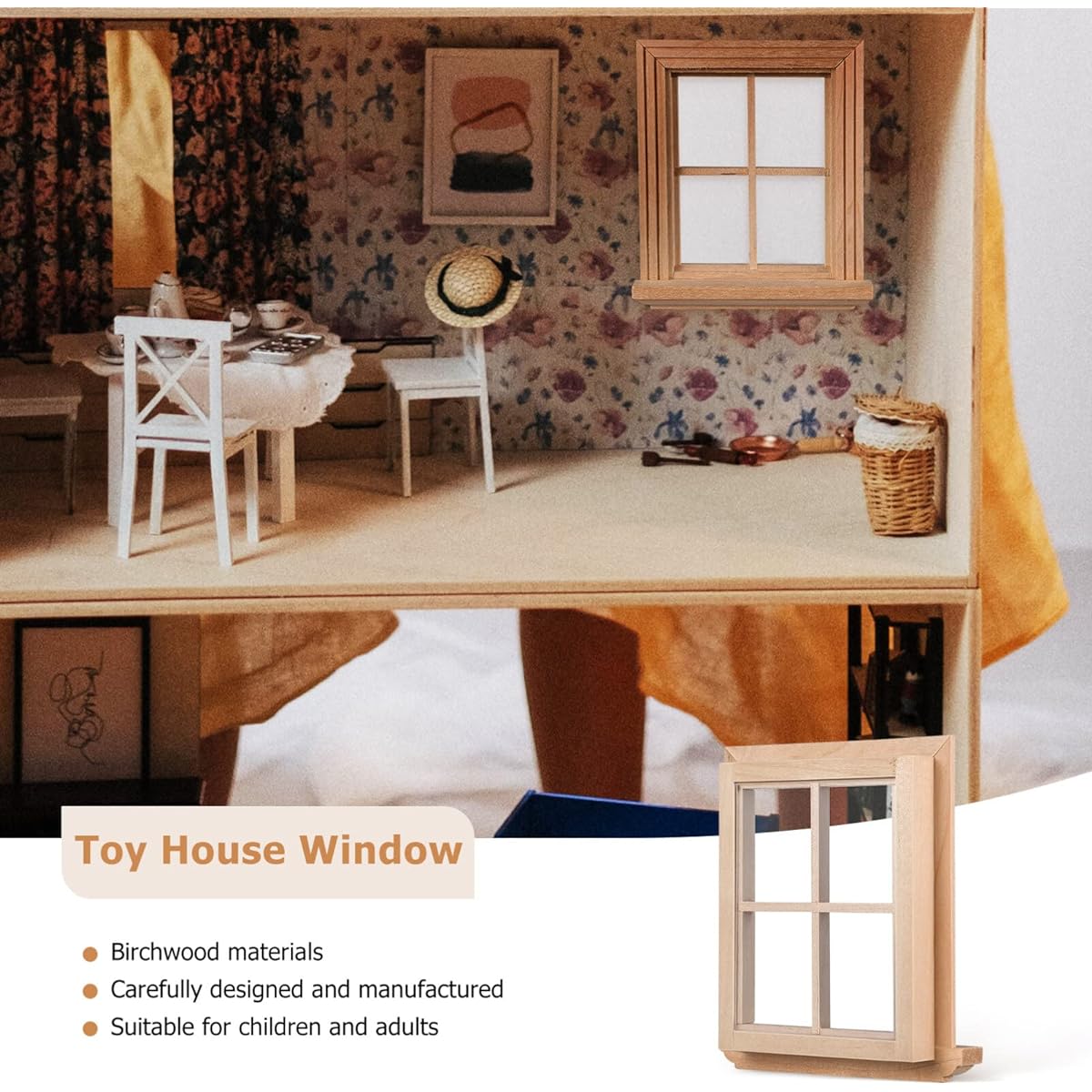 Toyvian 2pcs Wooden Window Miniature Window Frame for Dollhouse 1 12 Dollhouse Furniture Mini Window Small Wooden Window Model Window Ornament for Dollhouse Crafts