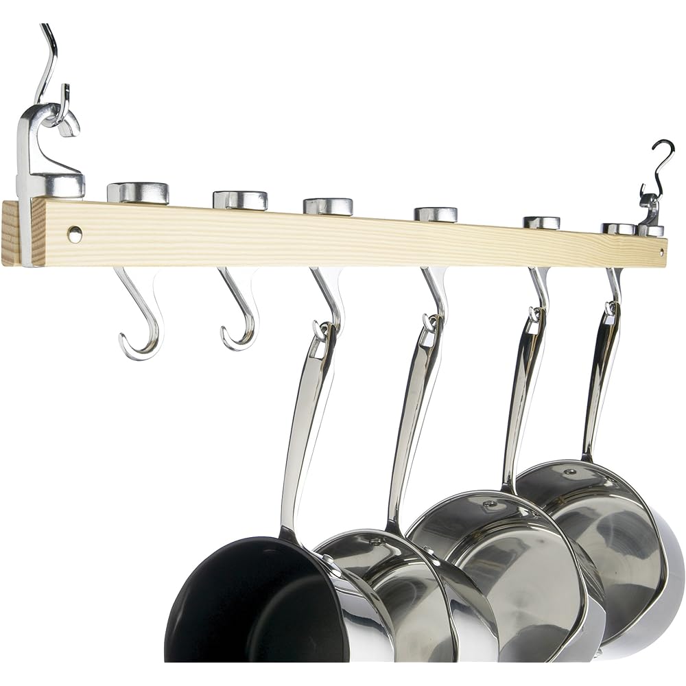 Kitchen Craft Wooden Pot Rack 92cm MCPOTRACKSGL